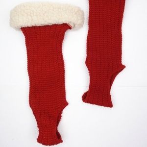 Vintage 70s 80s Leg Warmers Burnt Orange Knit Fuzz